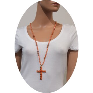 Modekette Kreuz orange