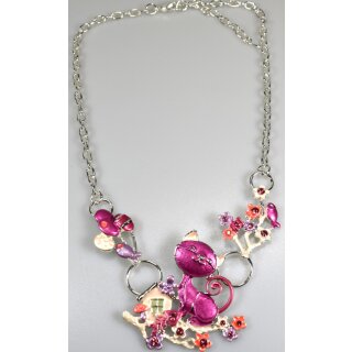 Collier Katze pink-multi